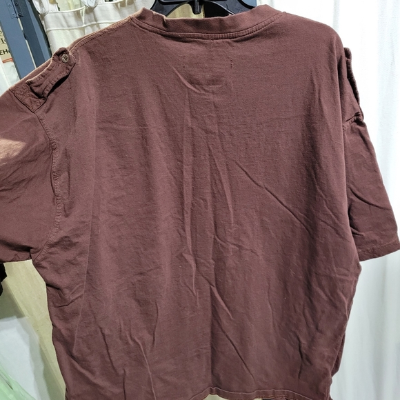 (4055) Large and in Charge, Mens Size XL, 1 pocket, V-Neck, Brown, - Picture 3 of 7